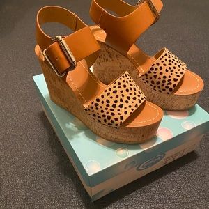 Soda Animal Print Sandal Wedges